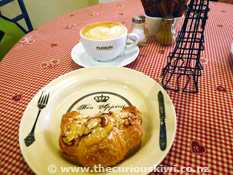 Coffee and croissant at Le Cafe de Paris