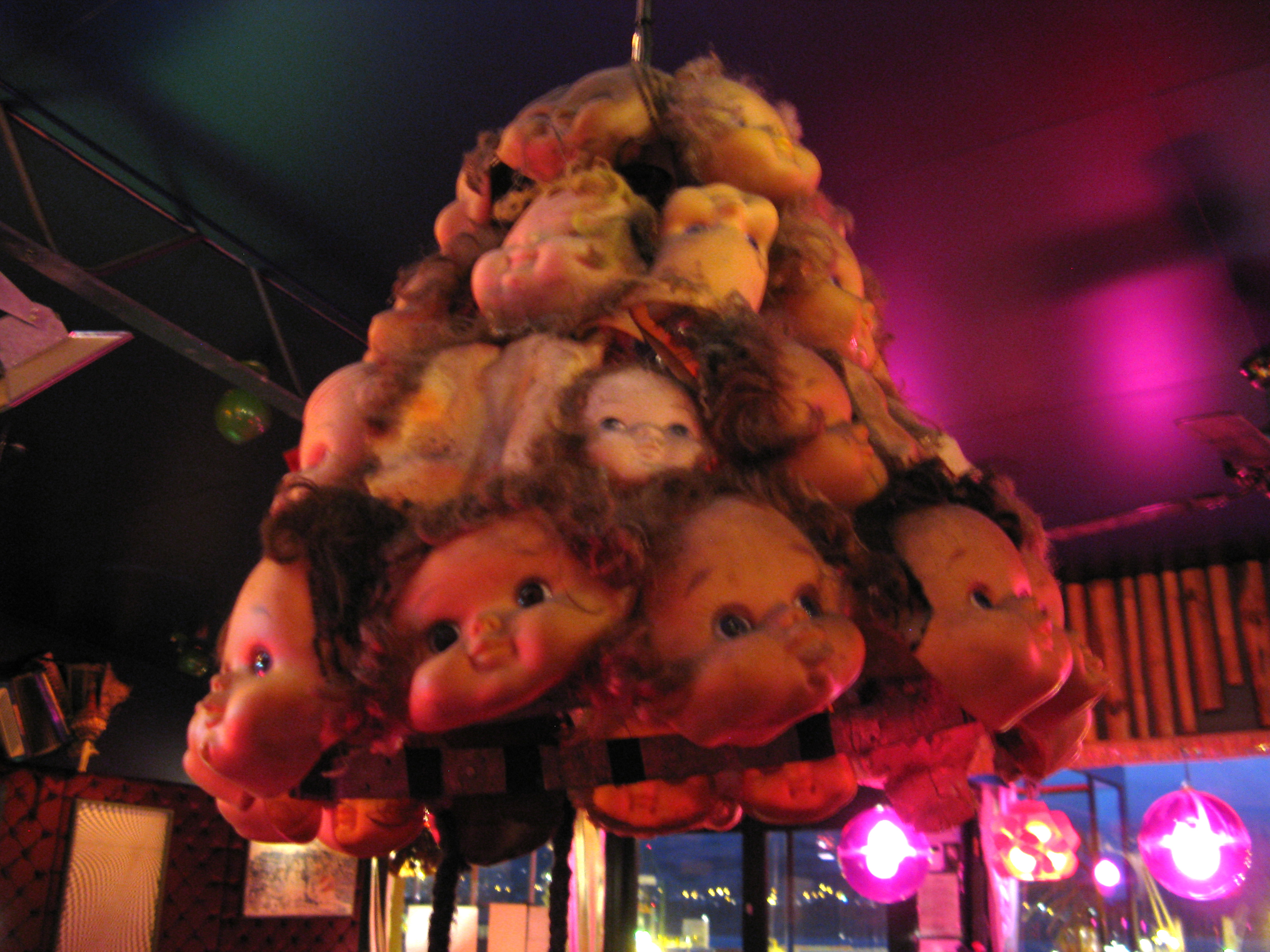 Dolls head lightshade at Wunderbar