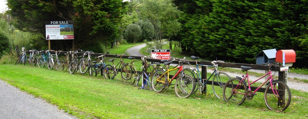 Bike fence in Egmont Village (Taranaki)