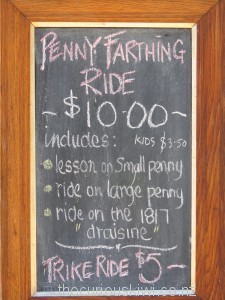 Ride a penny farthing