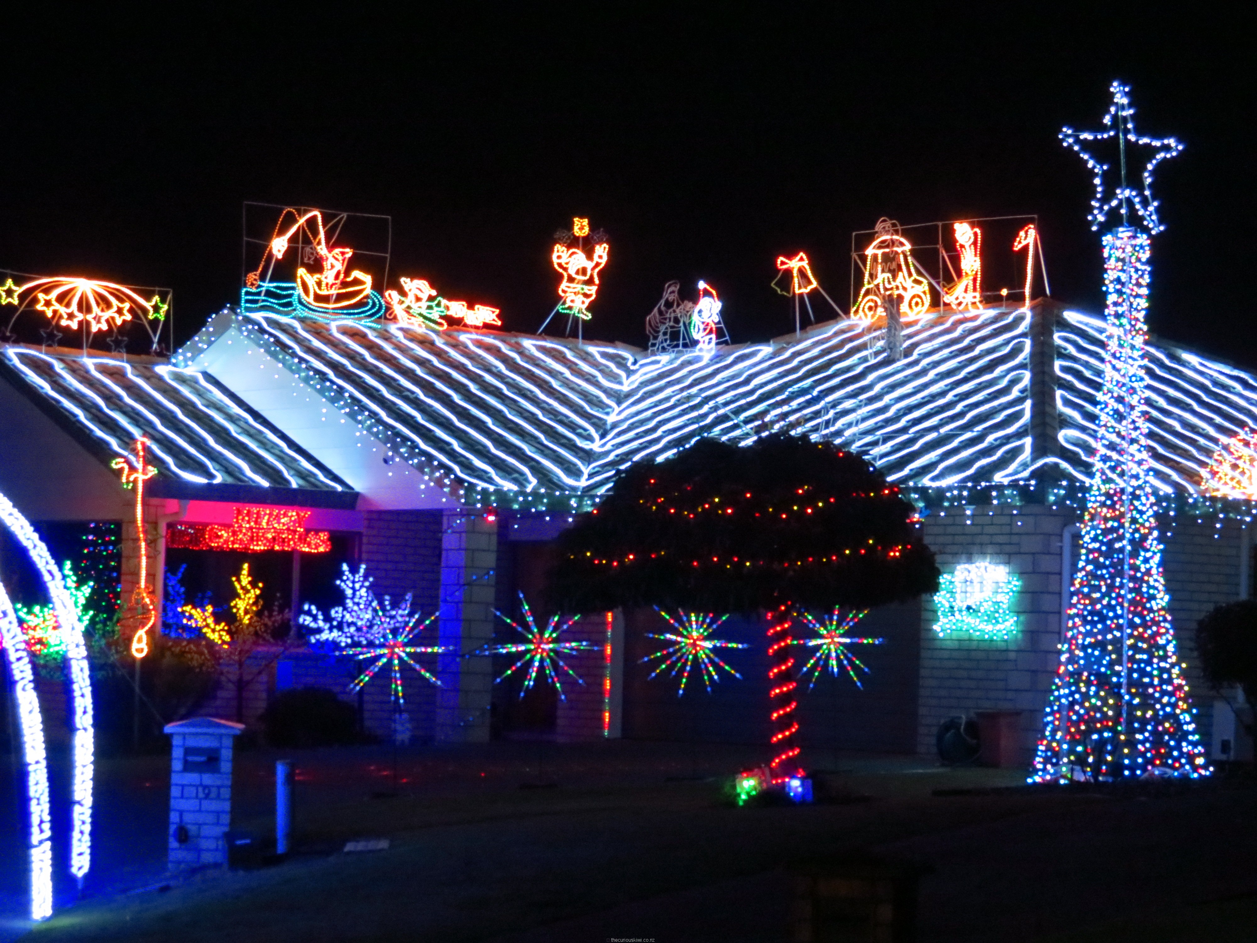 Merry Christmas  in lights from Rotorua thecuriouskiwi NZ 