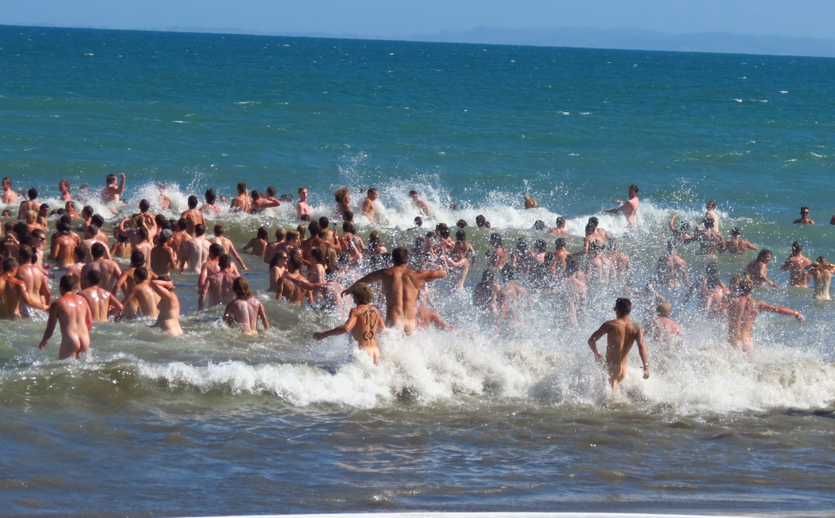 Largest Skinny Dipping Guinness World Record Attempt - Gisborne 31/12/2013