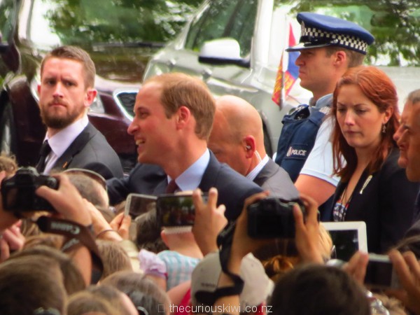 Charming Prince William greets the waiting crowd