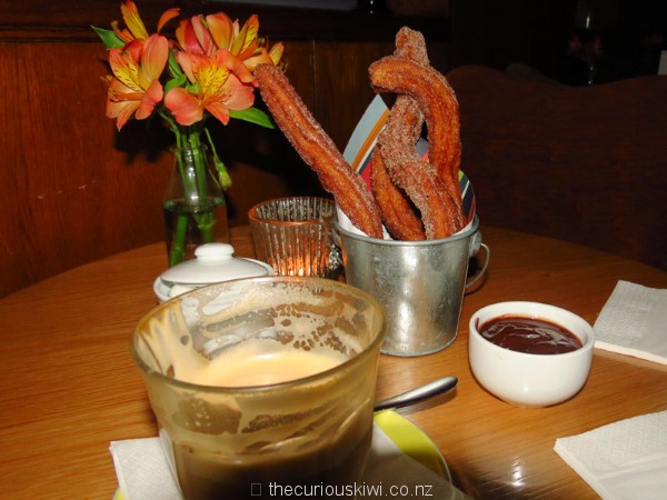 Coffee and churros in the Housebar