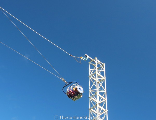 Pull the cord and the Skyswing is released over the side of the mountain