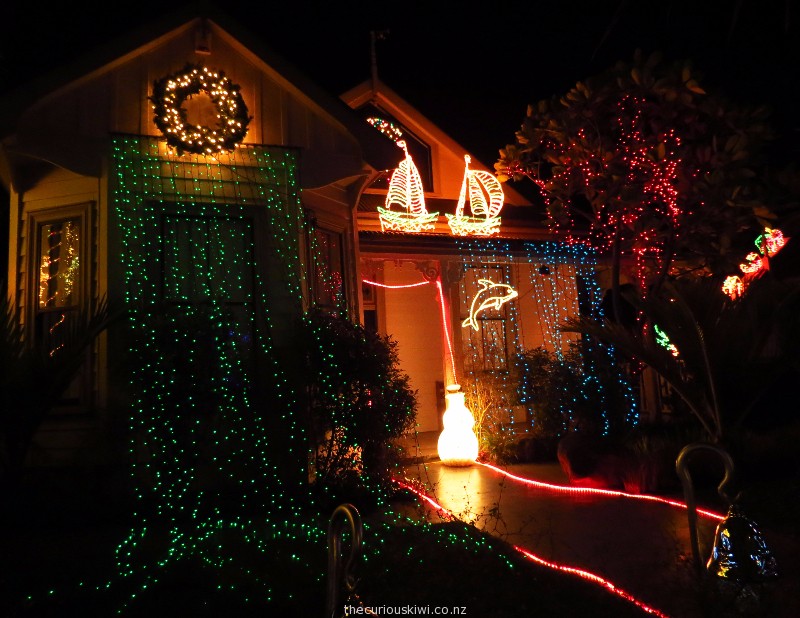 Merry Christmas in lights from Franklin Road, Ponsonby thecuriouskiwi