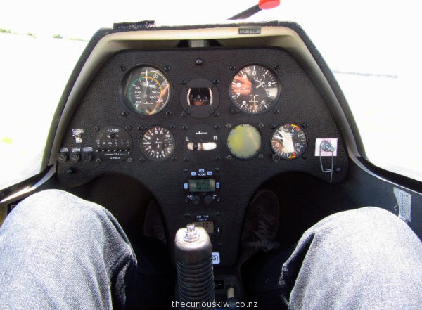 Flight instruments in the cockpit
