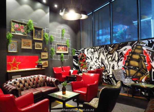 Lot 51 bar/cafe seating  area at ibis Sydney King Street Wharf