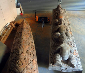 Carving in progress at Te Puia