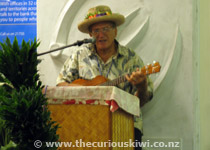 Mr Jake Numanga - a living legend - has welcomed & farewelled visitors at the airport for many years - Meitaki ma'ata