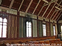 Tukutuku panels inside Tikitiki Church
